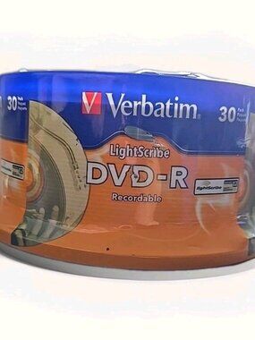 Verbatim LightScribe DVD-R Recordable Discs 4.7GB 30 Pack Vintage Computing NEW